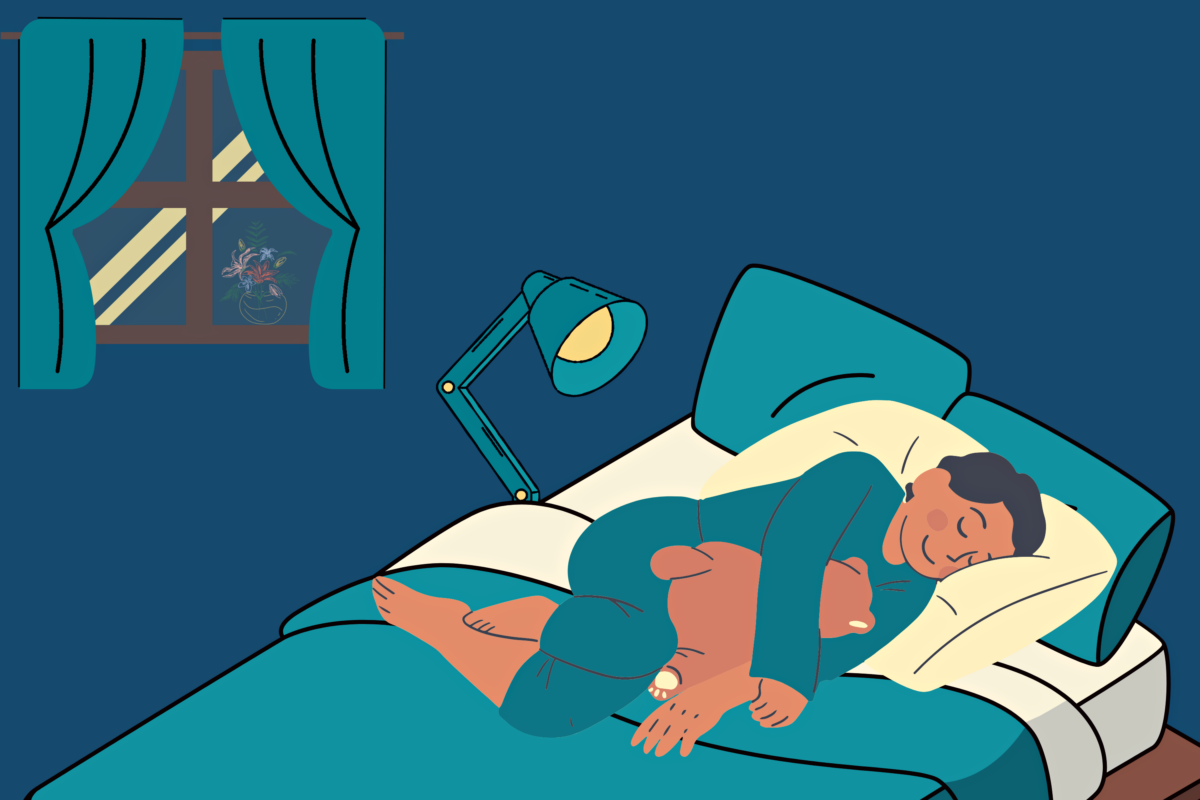 Een animatie van een persoon die aan het slapen is